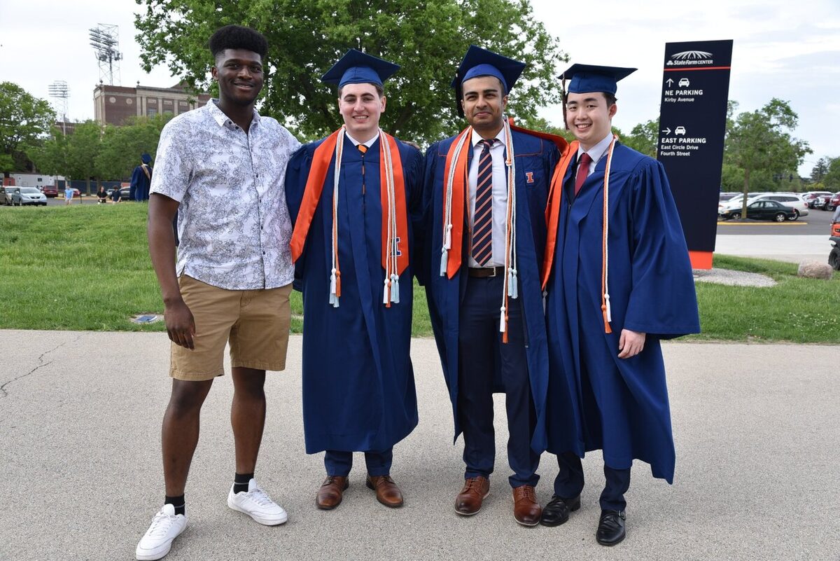 Graduation day with friends at UIUC
