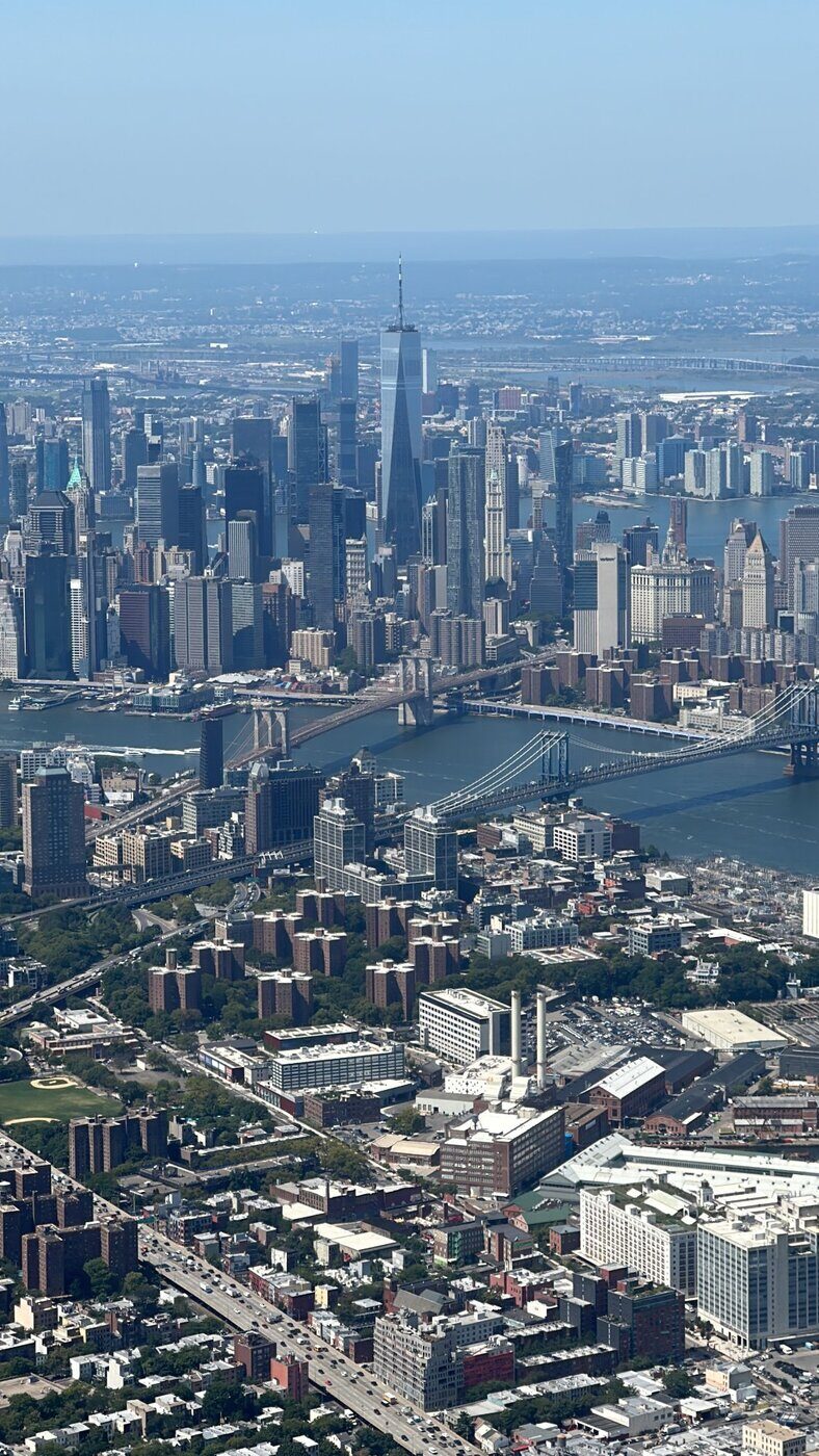 Manhattan skyline from above