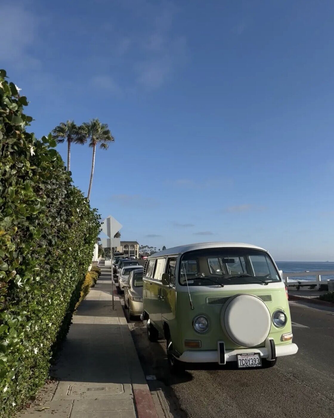 VW van on a coastal San Diego street
