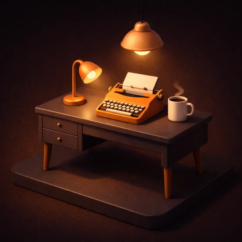 3D isometric illustration of a notebook and pen