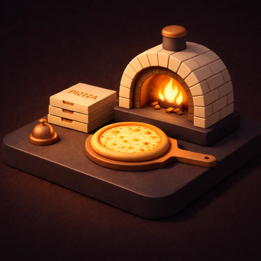 3D isometric illustration of a pizza slice